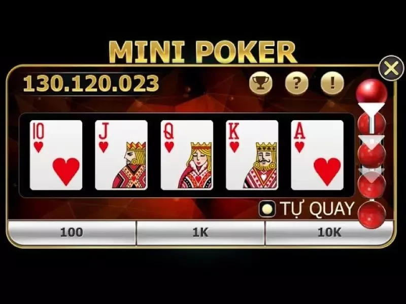 Mini Poker có tỷ lệ thưởng cực kỳ hậu hĩnh